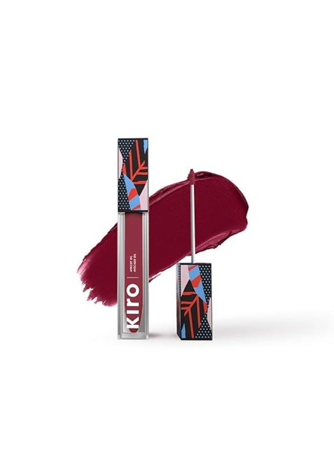 Kiro Non-Stop Airy Matte Liquid Lipstick - Velvet Merlot (Redish Pink), 5ml | Super-Pigmented, Long-Lasting, hydrating | Waterproof, Smudge-Proof, Lightweight | Infused with Avocado & Apricot Oil - Image 1